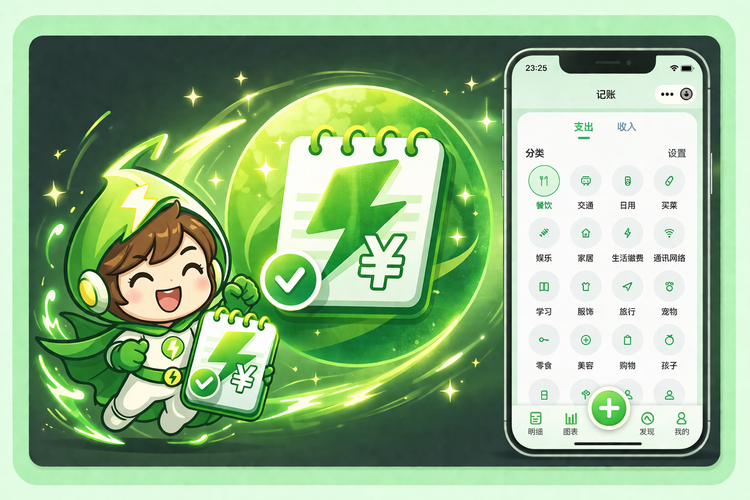 绿闪电记账展示图